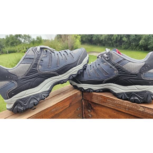 Skechers Mens After Burn Memory Foam 50125EWW Black Gray Shoes Sneakers Sz 10.5 - Picture 5 of 7